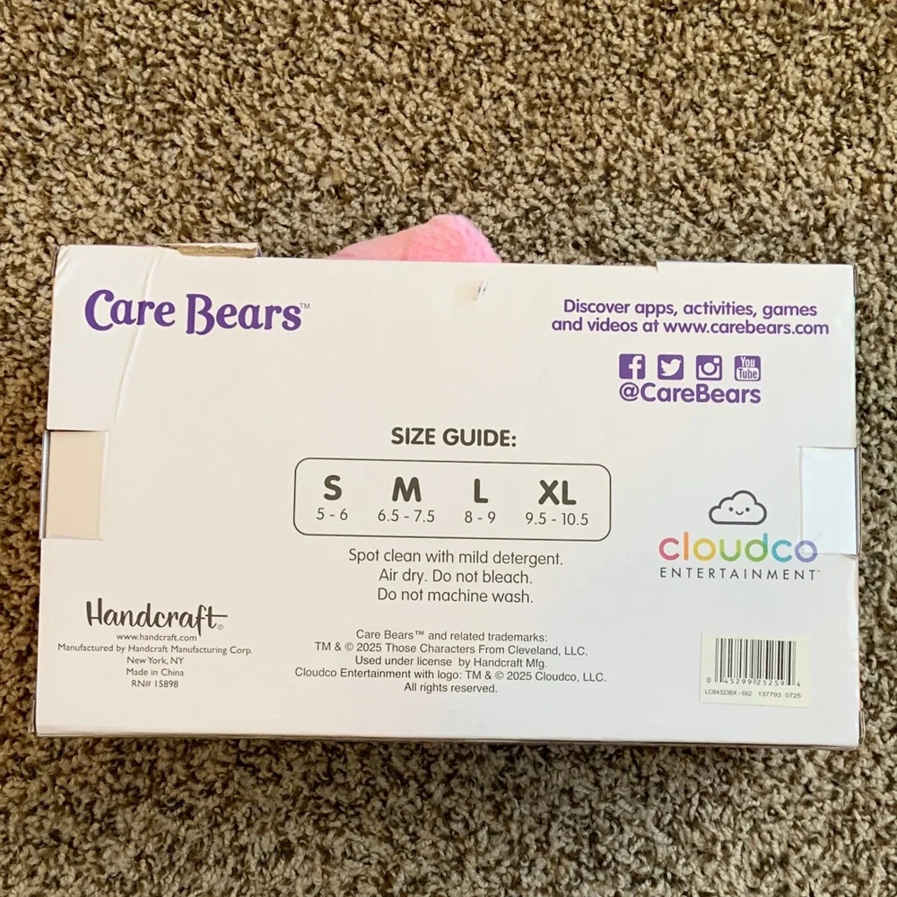 Care Bears Pink Ladies' Plush Slip-On Slippers